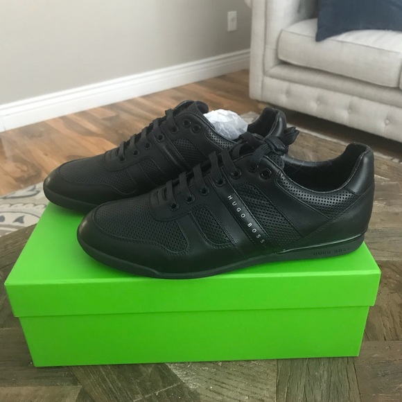 hugo boss trainers black and gold